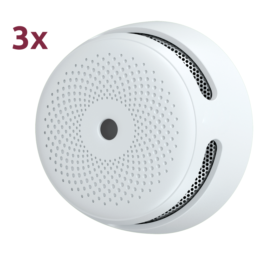 (XS01-3PACK) Pack de 3 mini-détecteurs de fumée autonomes X-Sense - Durée de vie de la batterie 10 ans (non remplaçable) - Témoin lumineux d'alarme - Alarme sonore 85 dB à 3m - Bouton de test - Certifié EN 14604