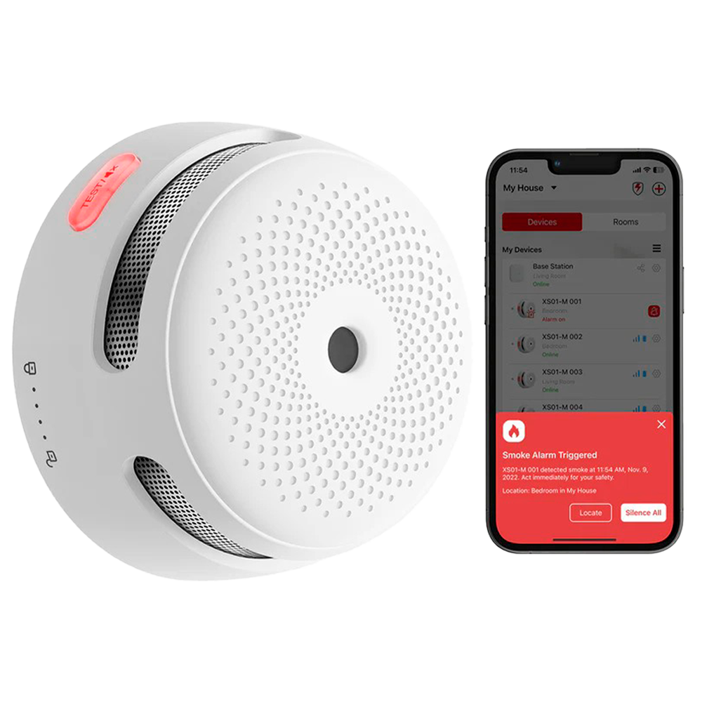 [XS01-M] (XS01-M) Mini détecteur de fumée autonome X-Sense - Connexion au HUB SBS50 pour la communication via APP - Permet de connecter 50 détecteurs sur le même réseau - Durée de vie de la batterie 5 ans (remplaçable) - Alarme sonore 85 dB à 3m - Certifié EN 14604