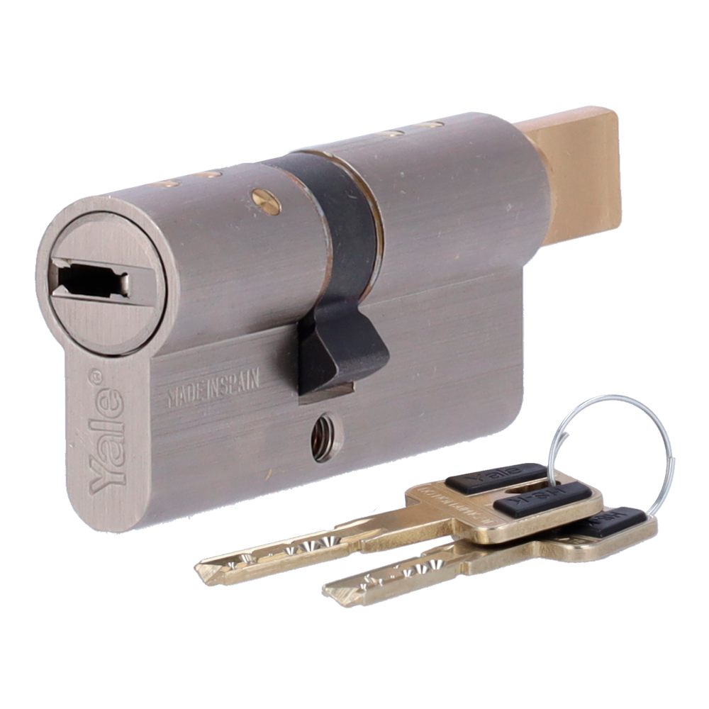 (YALE-CYLINDER-HSK-3530) Cylindre à double embrayage de haute sécurité - Anti-bumping, anti-picking, anti-perçage, anti-perçage et anti-écrasement - Apte pour YALE-LINUS-L2 - Système de 7 broches actives et 2 capteurs - Dimensions 35 (intérieur) x 30 (extérieur) mm - Inclut 2 clés physiques