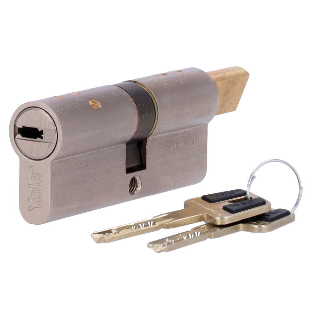 (YALE-CYLINDER-HSK-3540) Cylindre à double embrayage de haute sécurité - Anti-bumping, anti-picking, anti-perçage, anti-perçage et anti-écrasement - Apte pour YALE-LINUS-L2 - Système de 7 broches actives et 2 capteurs - Dimensions 35 (intérieur) x 40 (extérieur) mm - Inclut 2 clés physiques