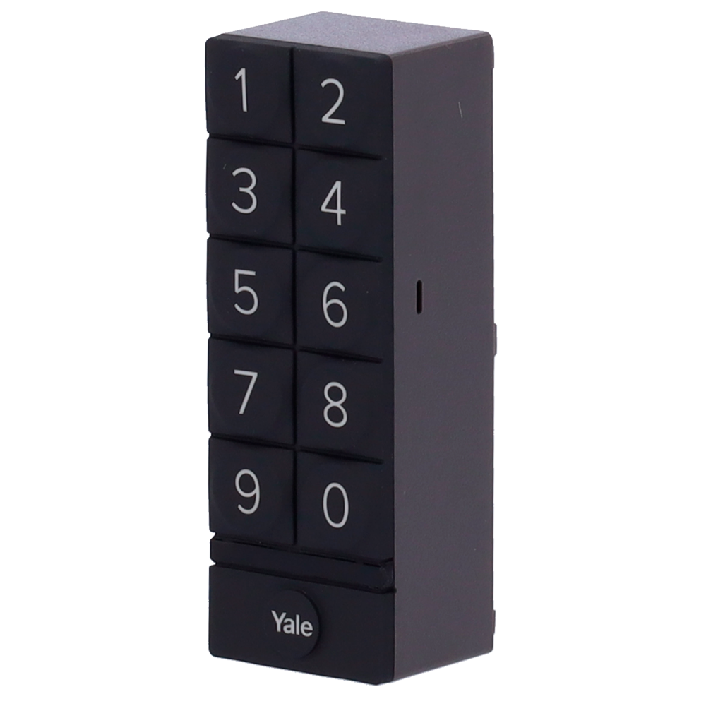 (YALE-SMARTKEYPAD) Accessoire clavier - Communication Bluetooth - Verrouillage et déverrouillage par code PIN - Codes à usage unique ou temporaires - Alimenté par deux piles AA - Compatible avec YALE-LINUS-L2