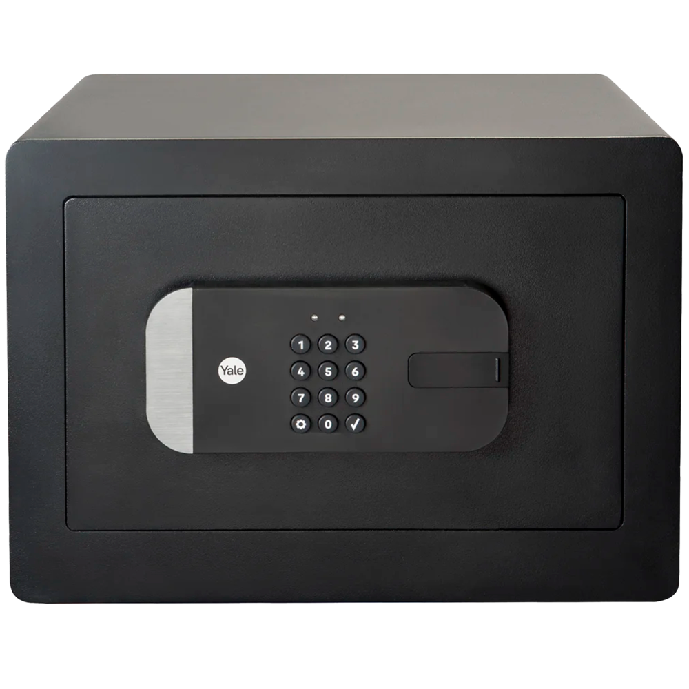 (YALE-SMARTSAFEBOX) Coffre-fort intelligent BLE - Ouverture par code PIN, clé physique et App - Capteur d'état de la porte - Alimentation 4 x piles AA - Utilisateurs invités et rapports d'accès - App Yale Home