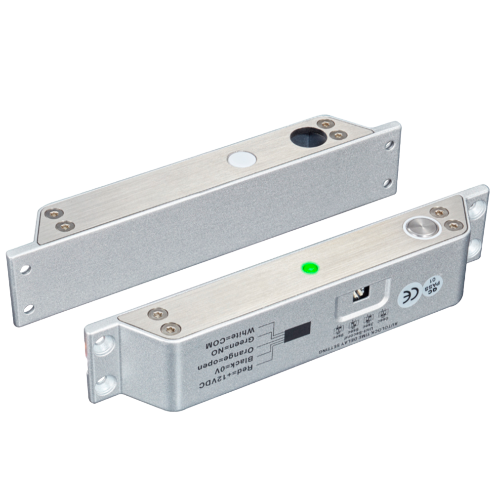 (YB-500IN-LED) Serrure de sécurité électromécanique - Mode ouverture Fail Safe (NC) - Force de maintien 1000 kg | Capteur de porte - Fermeture automatique programmable - Temps d'ouverture configurable - Acier inoxydable SUS304