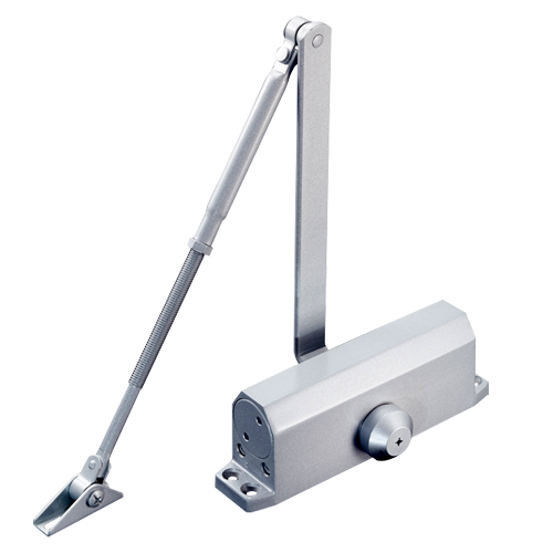 (YC82-2) Ferme-porte - Pour une ouverture à gauche ou à droite - Matériau métallique - Portes jusqu'à 85 kg - Deux vitesses de fermeture - 68 (H) x 44.5 (P) x 206 (L) mm