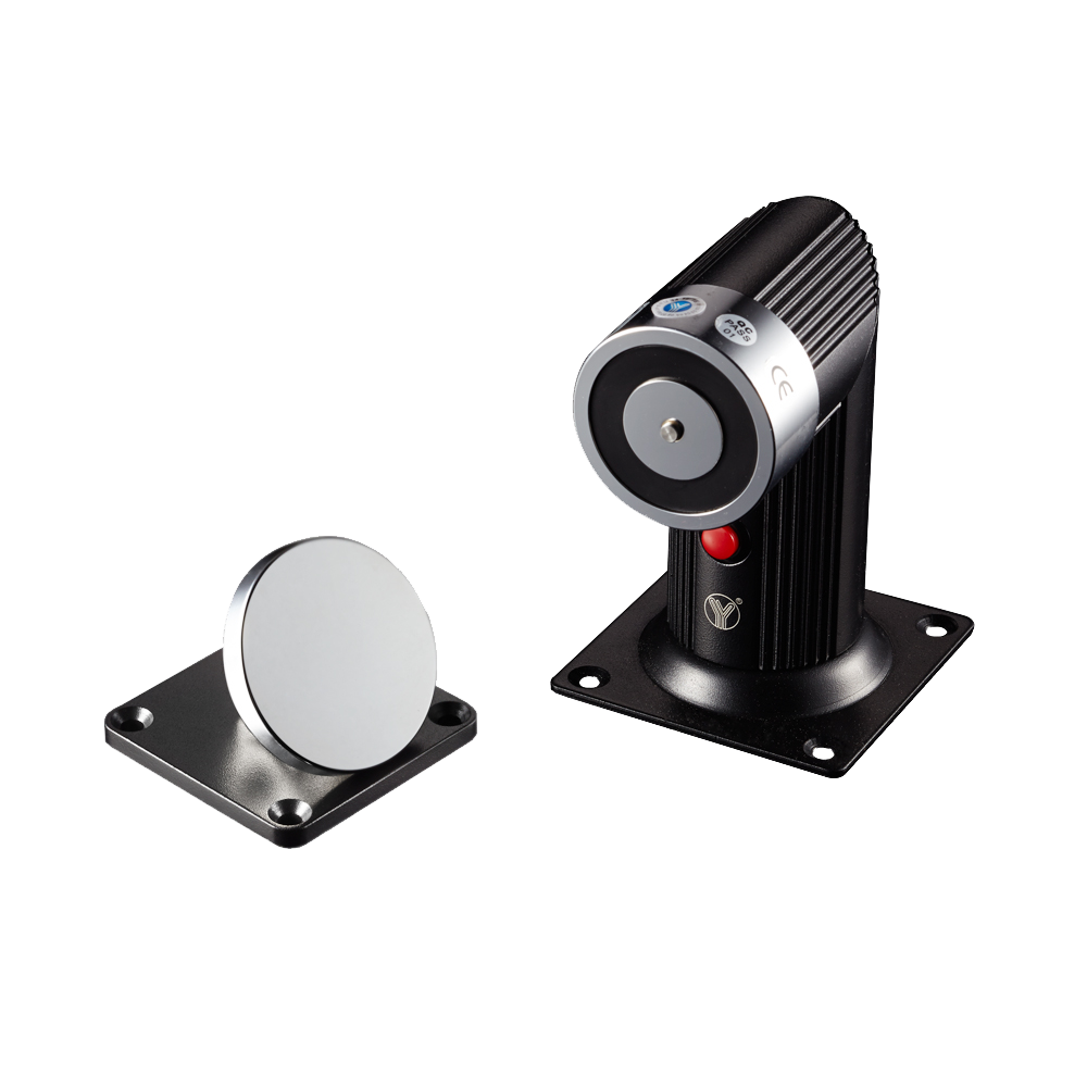 (YD-606) Support électromagnétique - Pour porte simple - Force de retenue 50 Kg - Bouton à commande manuelle - Alimentation à 12/24V DC - Spécialement pour le montage au sol