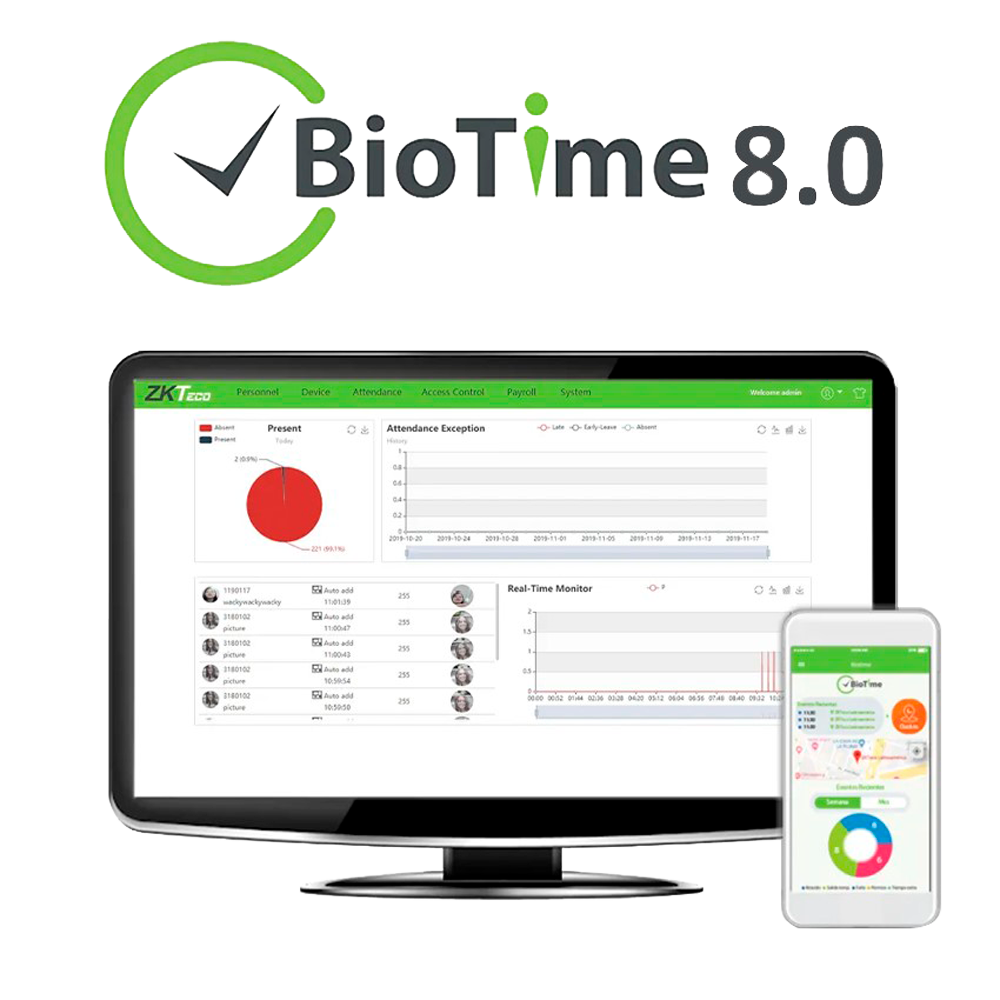 (ZK-BIOTIMEAPP-60) Licence pour App de contrôle des présences - 60 APPs - Suivi GPS à distance - Demandes de congés et absences - Paiement unique | Licence perpétuelle - Licence de base nécessaire ZK-BIOTIME8-x