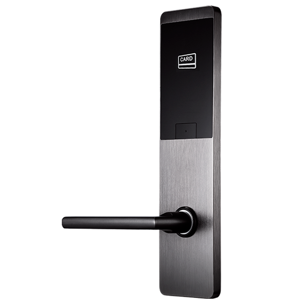 (ZK-LH6500L) Serrure d'hôtel hors ligne - Ouverture par carte MF - Backset 62.5 mm | Ouverture à gauche - Autonomie 4 x piles AA - Cylindre d'urgence - Gestion avec le logiciel ZKBio CVSecurity