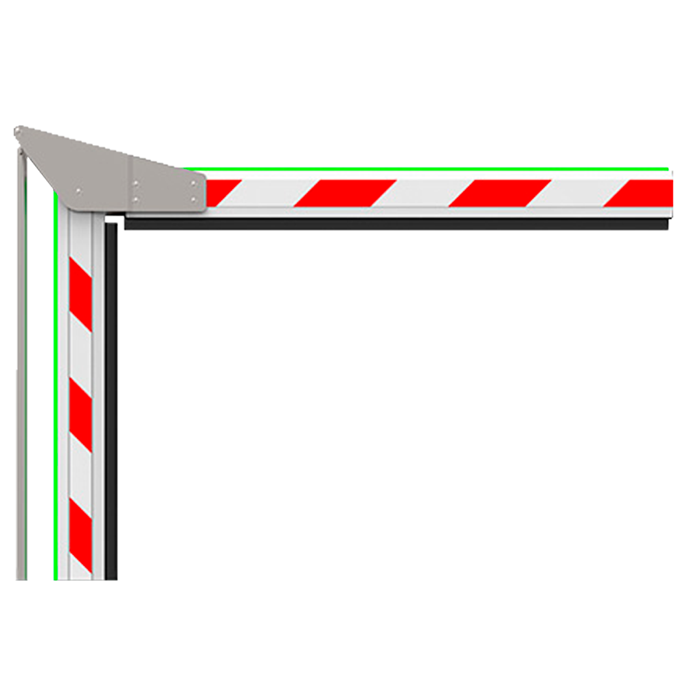 (ZK-PROBG-BOOM230-L) Bras de barrière pour parking - Compatible avec ZK-PROBG3130x-LED - Bras coudé en 90º de 3 m - Fabriqué en aluminium - LED d'état : bande de caoutchouc - Installation simple