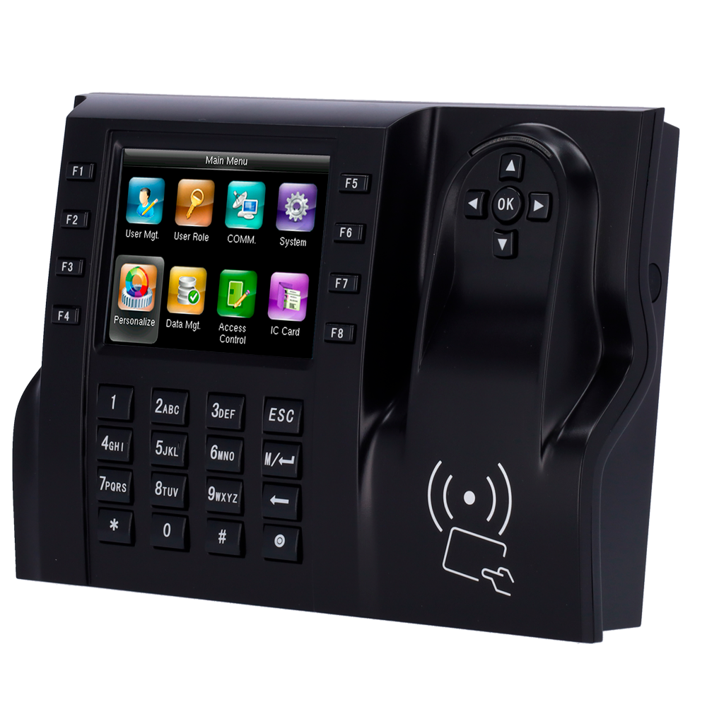 (ZK-TA-ICLOCK-S560ZMM-12-W) Pointeuses - Cartes EM/MF et PIN - 10.000 cartes | 50.000 registres - 3.5" TFT, TCP/IP, Wi-Fi, USB et touches de fonction - Soft. Présence: ZKBioTime 8 et GoTime Cloud