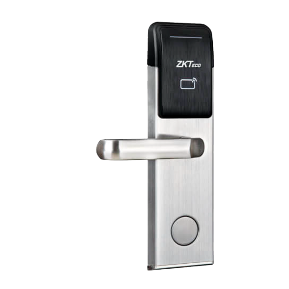 (ZK-ZL700L) Cerradura de hotel online - Apertura por tarjeta MF - Backset 70 mm | Apertura izquierda - Autónoma 4 x pilas AA - Bombín de emergencia - Gestión con software ZKBio CVSecurity