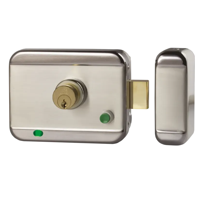 (3EGL620) Serrure électrique applique 6000 N à rupture 12-24V DC cylindre + BP DP
