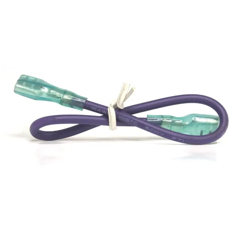 (BW180F635D) Cordons violets 180 mm - Connecteur 6,35 mm femelle x 2 - Lot de 10 pc