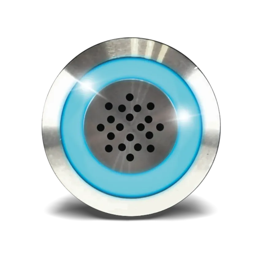 (BZ19B12) Buzzer acier inoxydable diam. 19 mm 12V DC 85 dB à 30 cm Halo bleu (V)