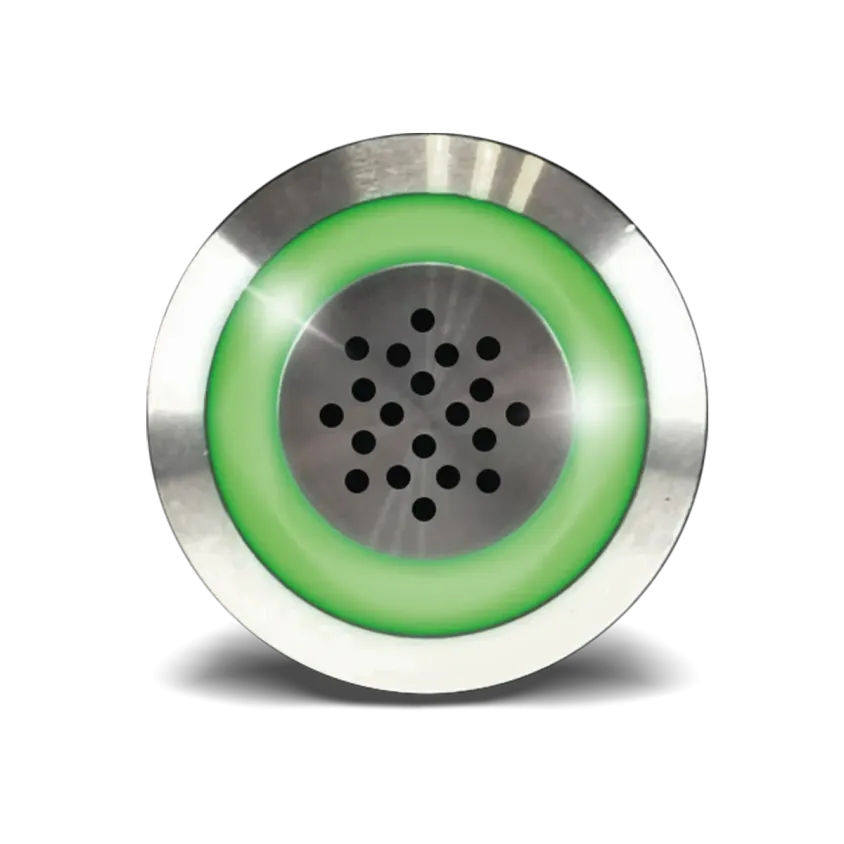 (BZ19G12) Buzzer acier inoxydable diam. 19 mm 12V DC 85 dB à 30 cm Halo vert (V)