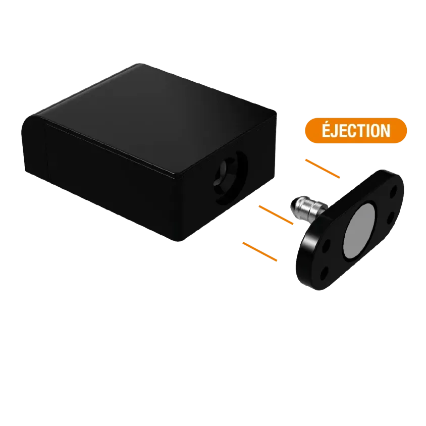 (CEL400E) Verrou électrique miniature à éjection Ap 1100 N émission 12/24V DC Contact