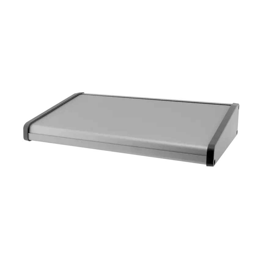 (DE1925730315) Boitier / Pupitre de table alu 1,5 mm / Côtés ABS Gris - 315 x 192 x 57/30 mm