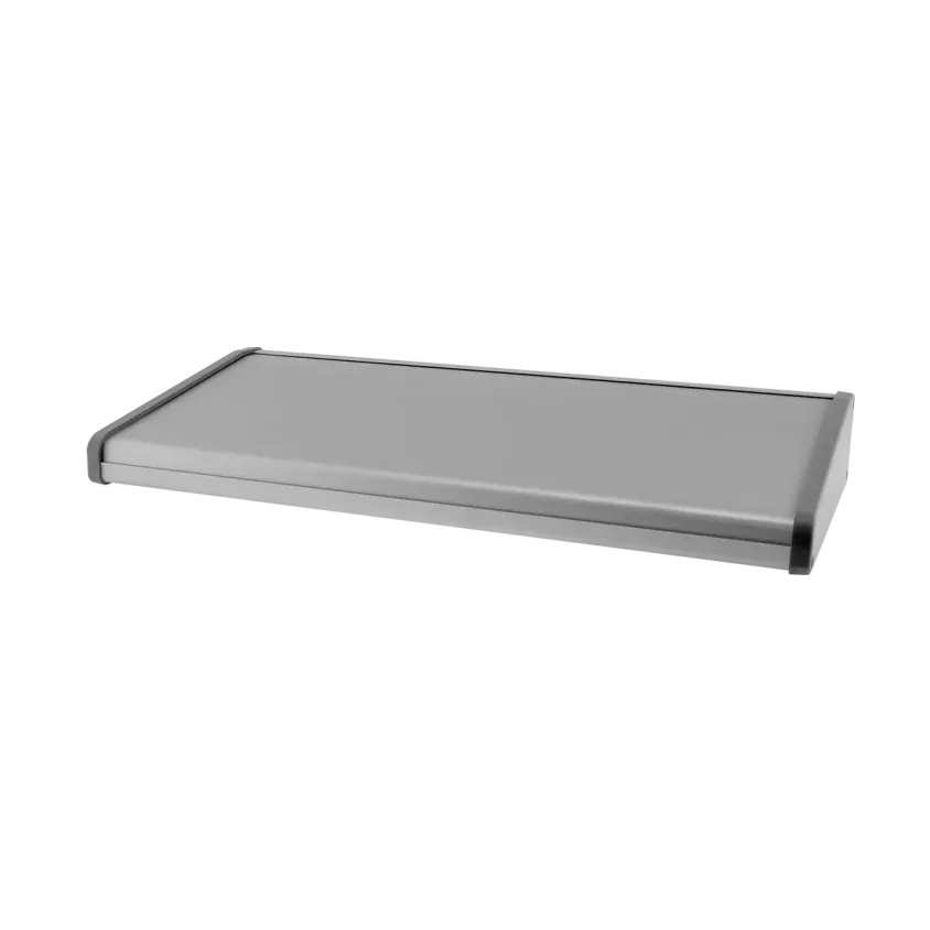 (DE1925730415) Boitier / Pupitre de table alu 1,5 mm / Côtés ABS Gris - 415 x 192 x 57/30 mm