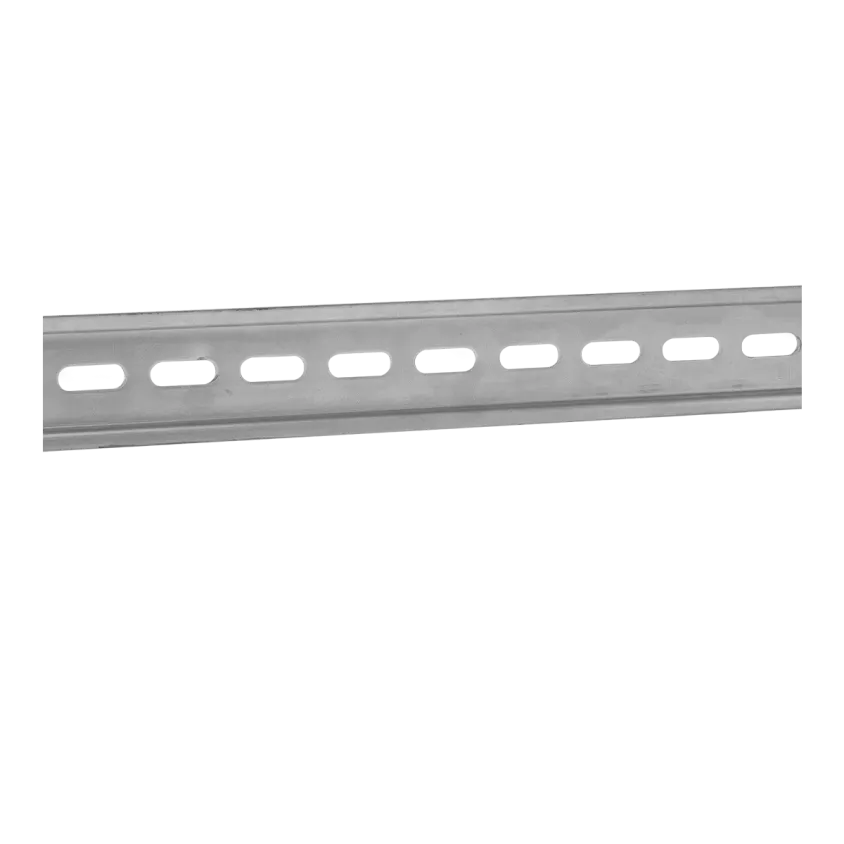 (DRS2000) Rail DIN omega en acier 35 x 7,5 mm Longueur 2 m Trous oblongs 15 x 6,1 mm