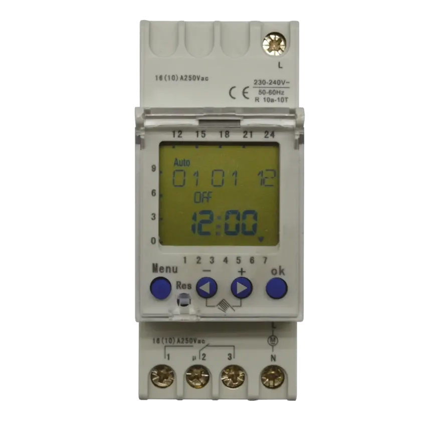 (DTD2302) Horloge digitale hebdomataire rail DIN 2M 230V AC 2 Contacts inverseurs (58 pas)