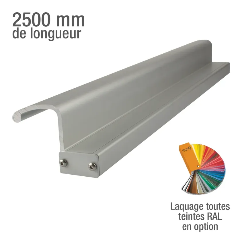 (EMDH2500HR) Renfort poignée 2500 mm en aluminium anodisé