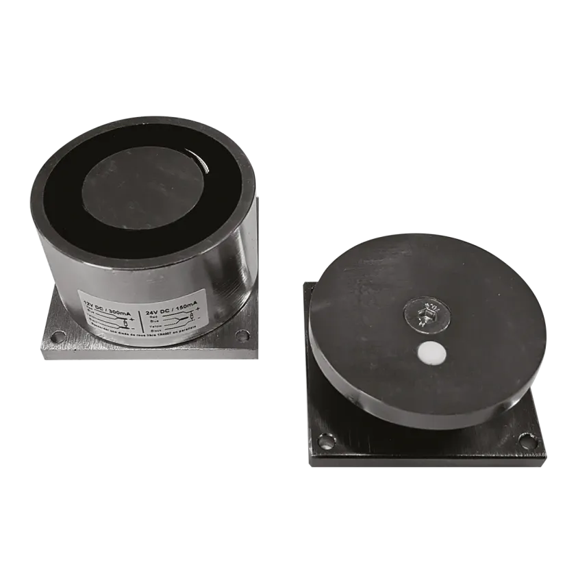 (EMR80600) Ventouse EM ronde IP 65 diamètre 80 mm 600 lbs 12/24V DC