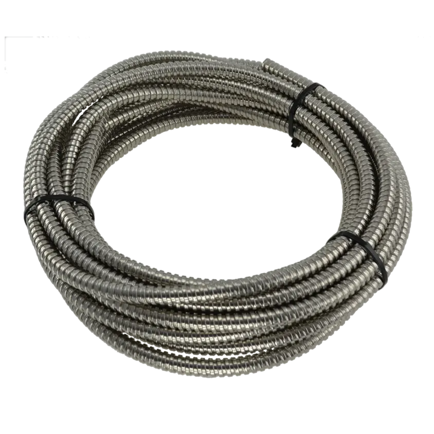(FMHR12/9.5SS10) Passage de câble en rouleau de 10 m Diamètre 12/9,5 mm Gaine en acier inoxydable