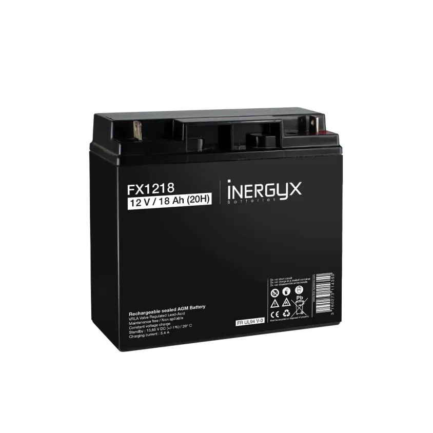 (FX1218) Batterie rechargeable VRLA 12V / 18 Ah - Bac FR UL94 V-0 - 181 x 77 x 167 mm