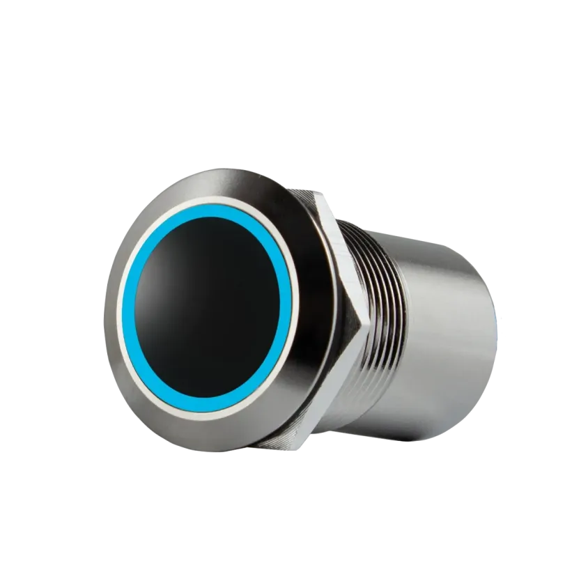(IRS19) Capteur IR diam. 19 mm 12/24V DC Halo bleu/vert Relais temporisé