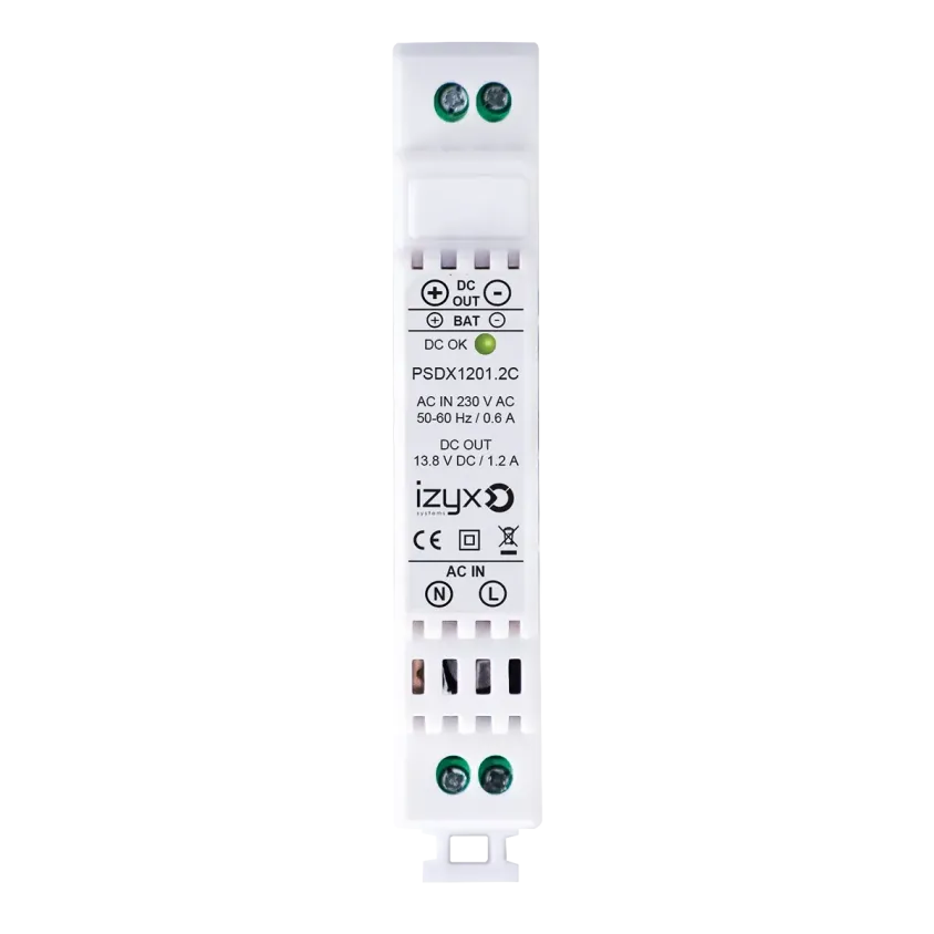 (PSDX1201.2C) Alimentation chargeur rail DIN 1M 230V AC / 12V DC (13,8V) / 1,2A