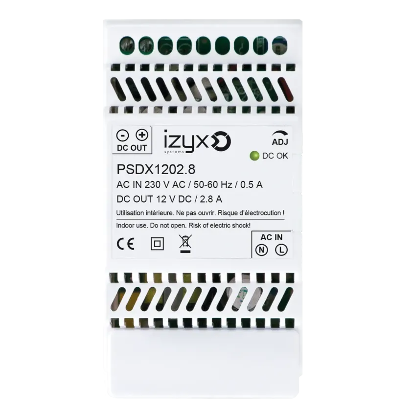(PSDX1202.8) Alimentation rail DIN 3M 230V AC / 12V DC (12-14V) / 2,8A