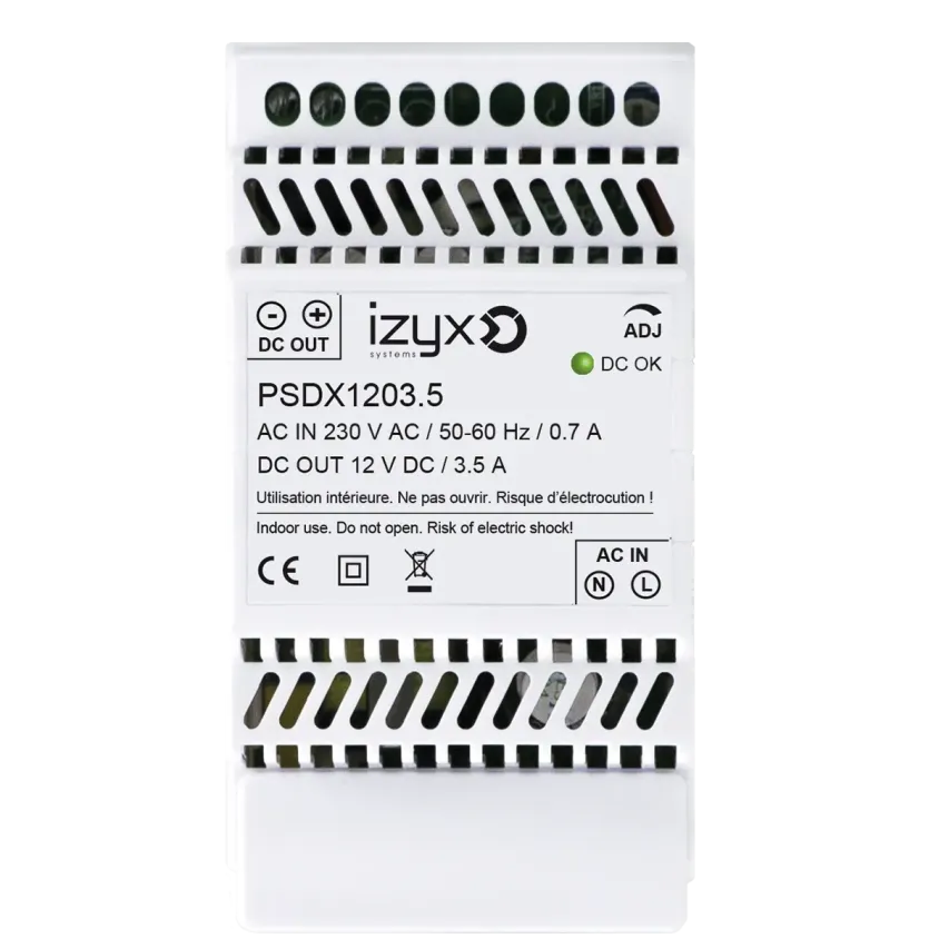 (PSDX1203.5) Alimentation rail DIN 3M 230V AC / 12V DC (12-14V) / 3,5A