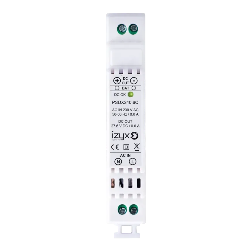 (PSDX240.6C) Alimentation chargeur rail DIN 1M 230V AC / 24V DC (27,6V) / 0,6A