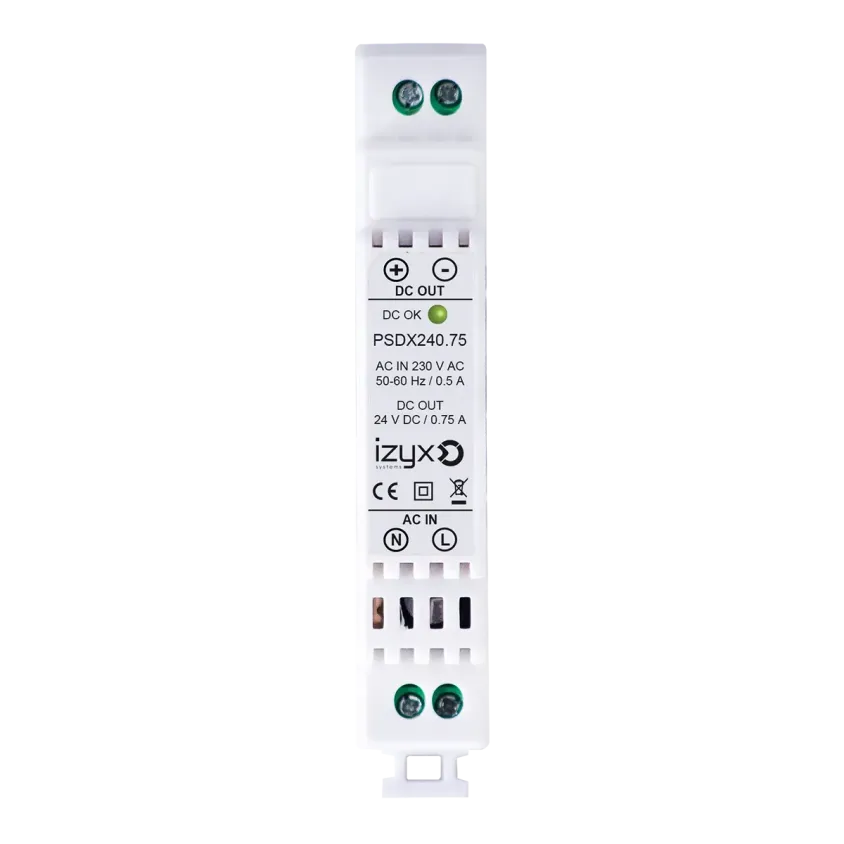 (PSDX240.75) Alimentation rail DIN 1M 230V AC / 24V DC / 0.75A