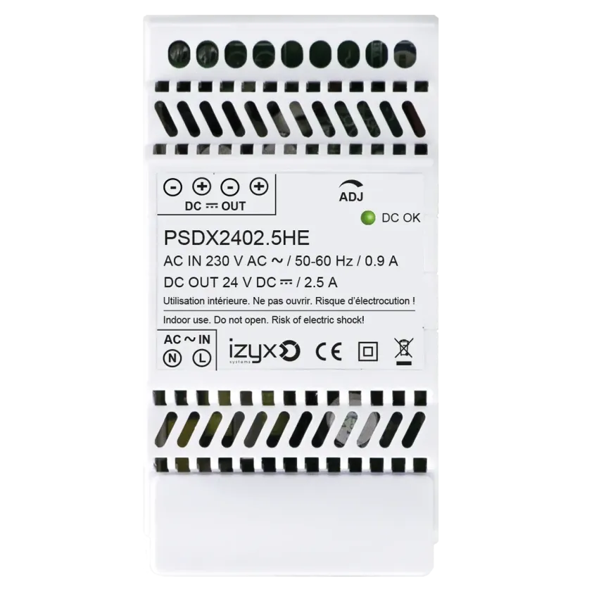 [PSDX2402.5HE] (PSDX2402.5HE) Alimentation rail DIN 3M 230V AC / 27,6V DC (24-28V) / 2,5A