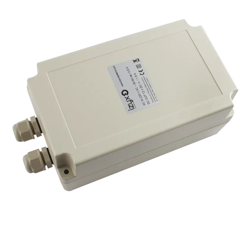 (PSDXWPB1205HE) Alim. 230V AC / 12V DC (12-14V) / 5A boîtier ABS IP 65 180 x 105 x 80 mm 2 PE