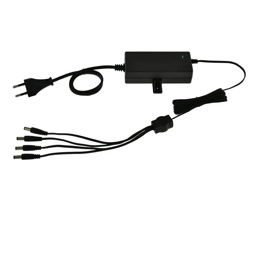(PST12034) Alimentation bloc table 4 voies 230V AC / 12V DC / 3A Câble 2m avec fiche DC