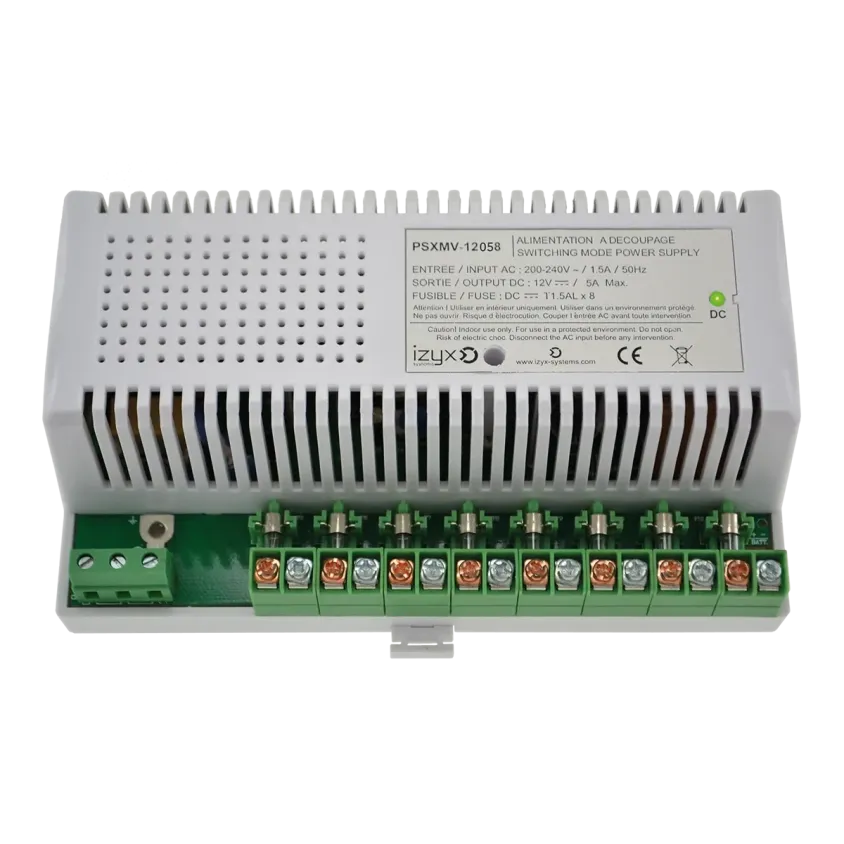 (PSXMV-12058) Module alimentation PSXMV 10M 8 voies 230V AC / 12V DC (12-14V) / 5A