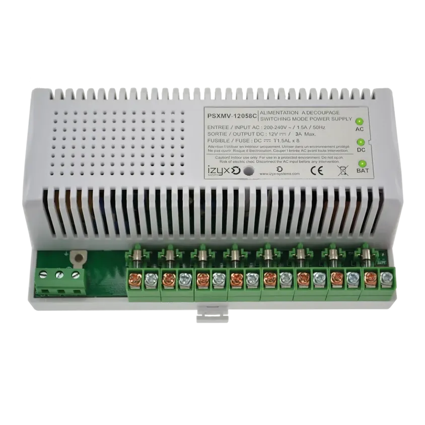 (PSXMV-12058C) Module alimentation chargeur PSXMV 10M 8 voies 230V AC / 12V DC (13,8V) / 5A