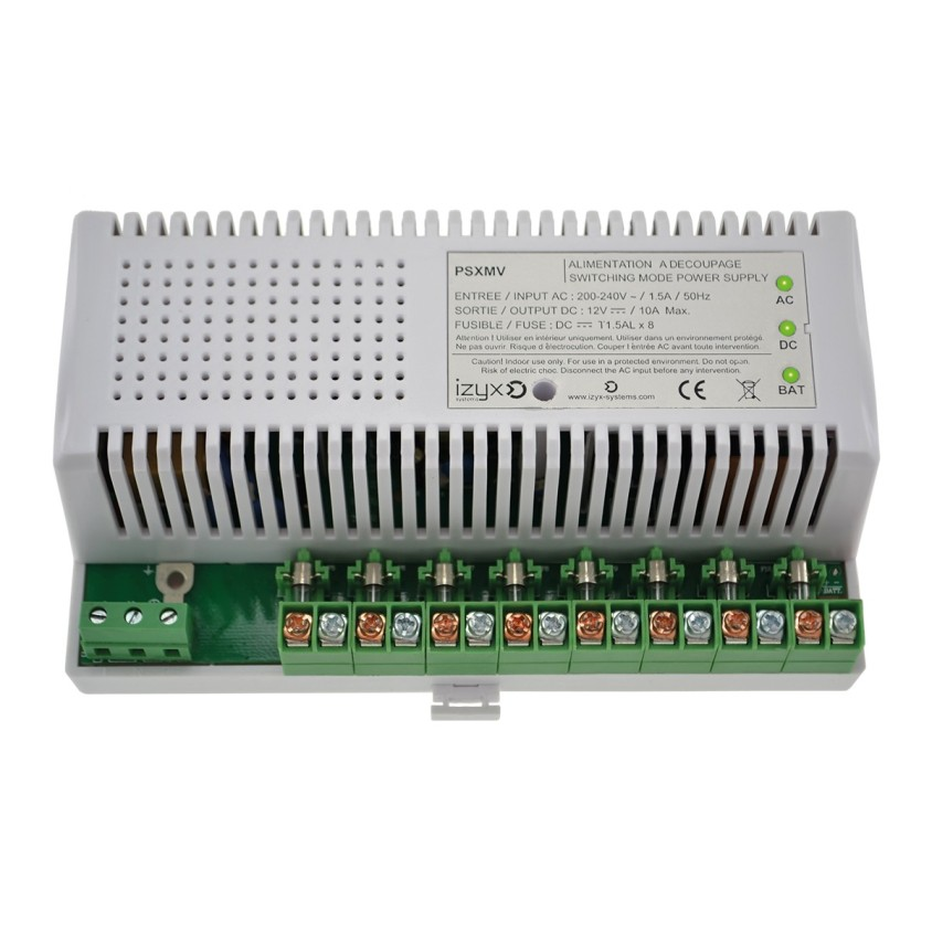 (PSXMV-12108C) Module alimentation chargeur PSXMV 10M 8 voies 230V AC / 12V DC (13,8V) / 10A
