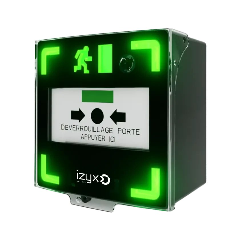 (RCP310BK) Déclen manuel noir 3 cts LED/buz 12/24/48V DC Reset façade+capot,2 clés,scellé