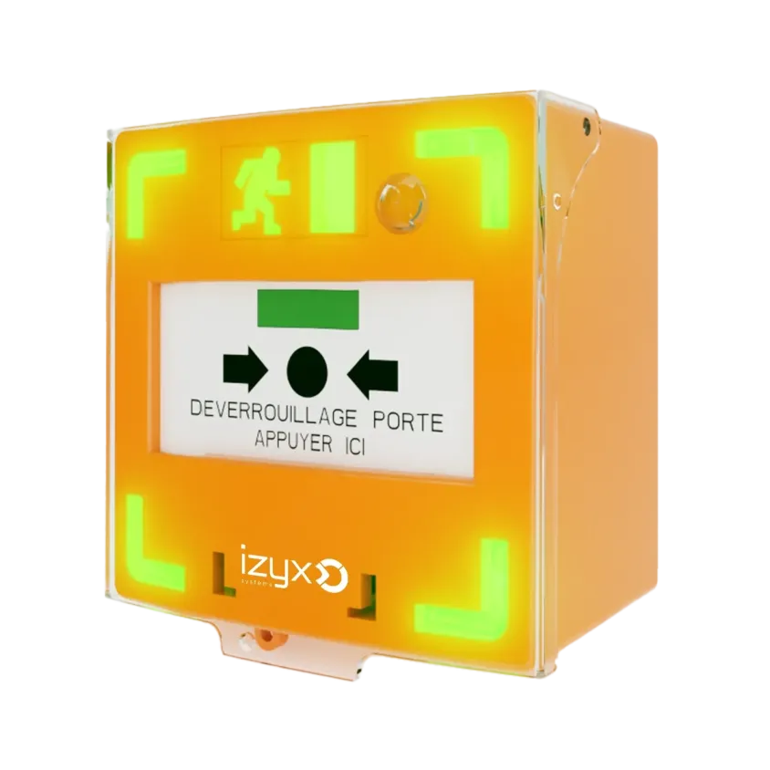 (RCP310OR) Déclen manuel orange 3 cts LED/buz 12/24/48V DC Reset façade+capot,2 clés,scellé