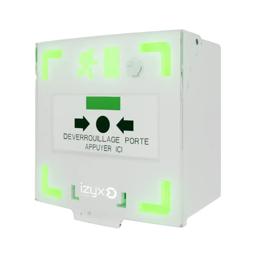 (RCP310W) Déclen manuel blanc 3 cts LED/buz 12/24/48V DC Reset façade+capot,2 clés,scellé