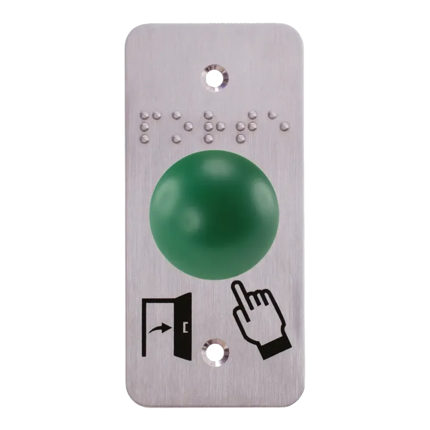 (SS19D32P101) Bouton poussoir ergonomique dome vert Contact NO+NC Plaque 39,5 x 84,5 mm