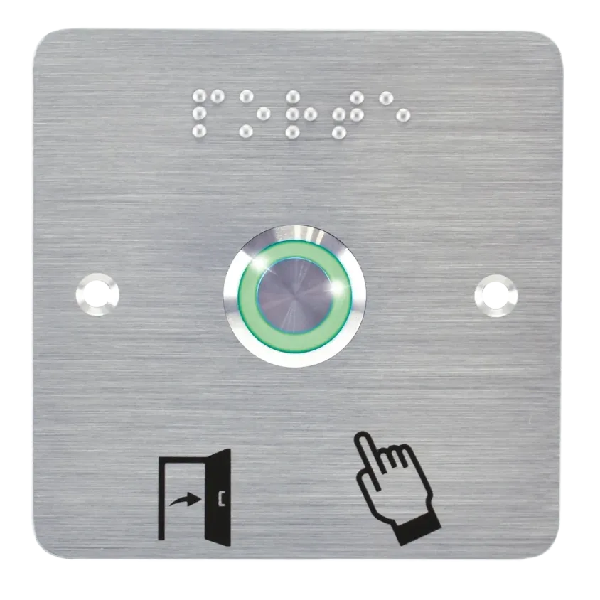 (SS19G12CP201) Bouton poussoir acier inox d=19 mm Halo vert 12V AC/DC Contact NO+NC (C)+SSP201