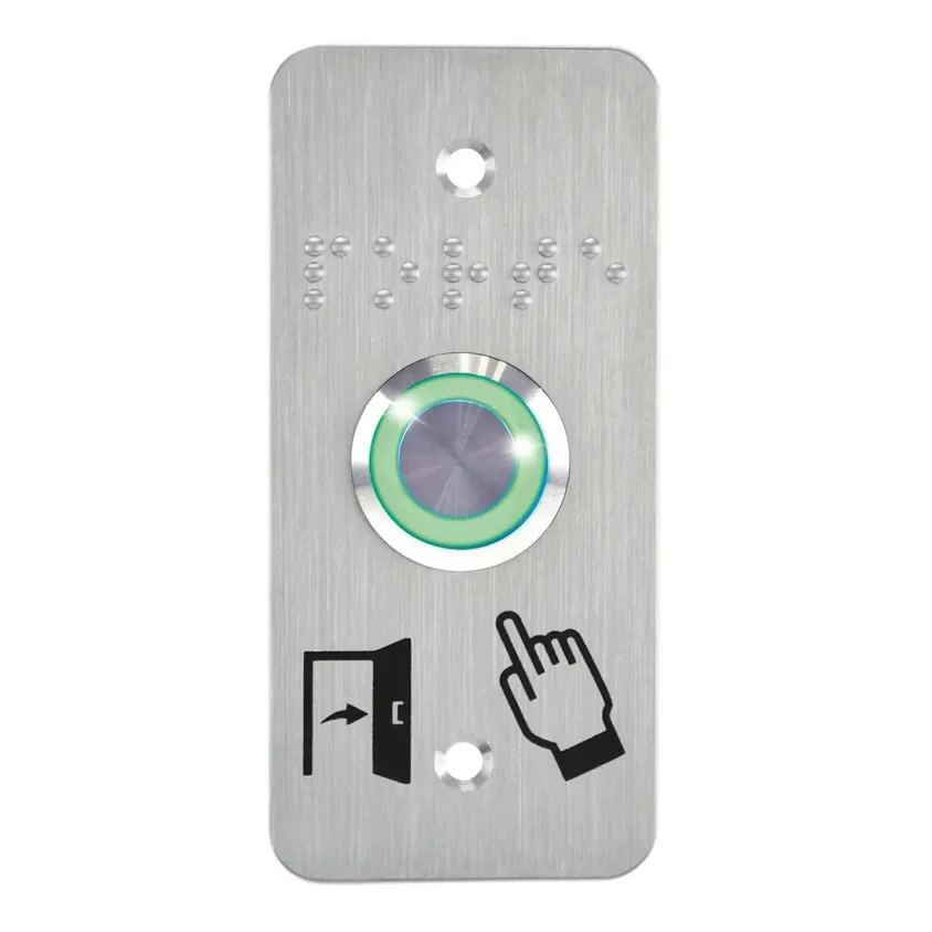 (SS19G12P101) Bouton poussoir acier inox d=19 mm Halo vert 12V AC/DC Contact NO+NC (V)+SSP101