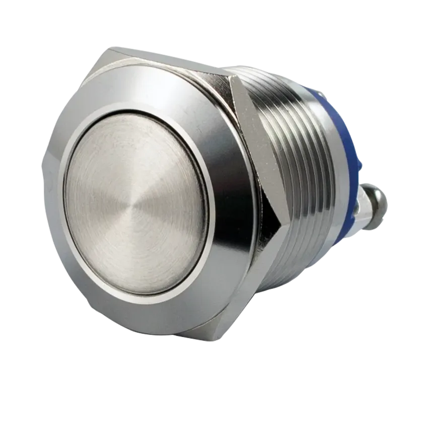 (SS19NO) Bouton poussoir acier inox diam. 19 mm Contact NO (V)