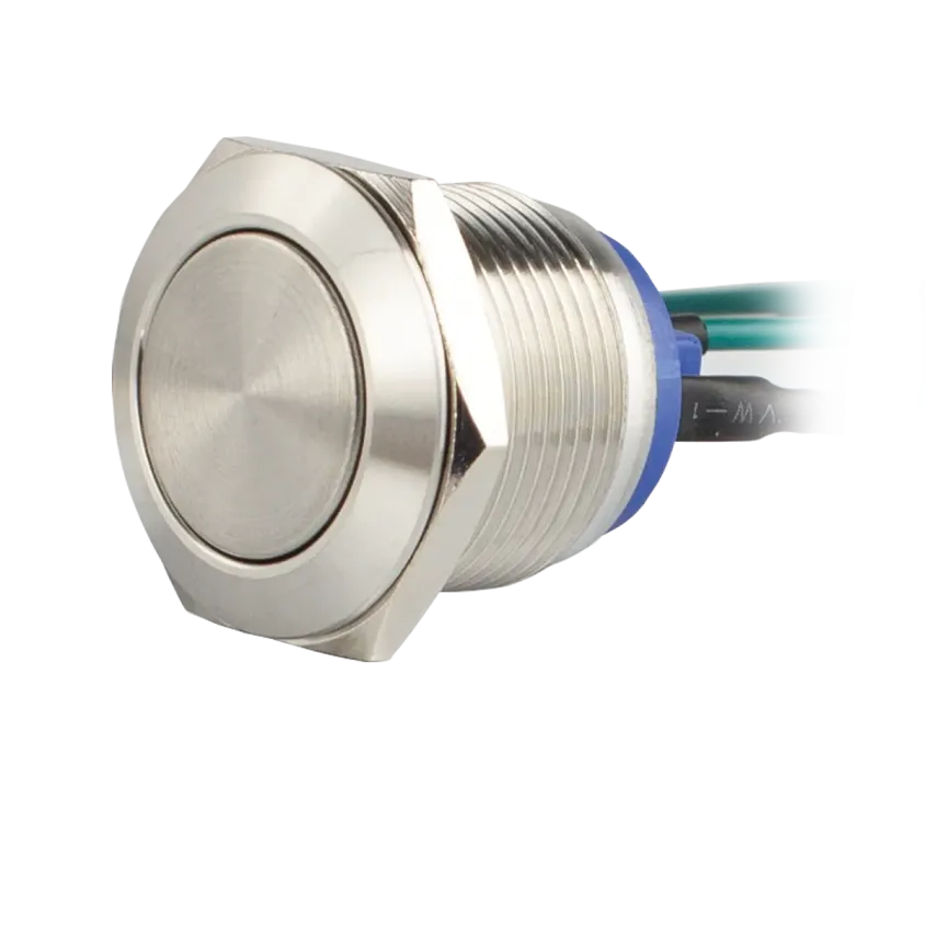 (SS19NOW) Bouton poussoir acier inox diam. 19 mm Contact NO (F)
