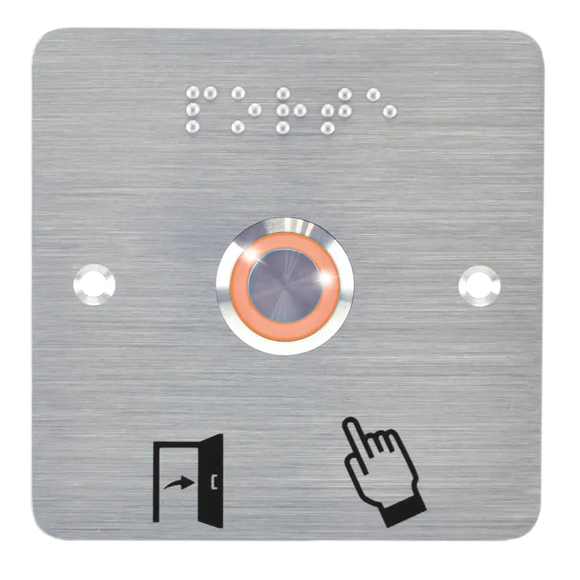 (SS19O12P201) Bouton poussoir acier inox d=19mm Halo orange 12V AC/DC Contact NO+NC (V)+SSP201
