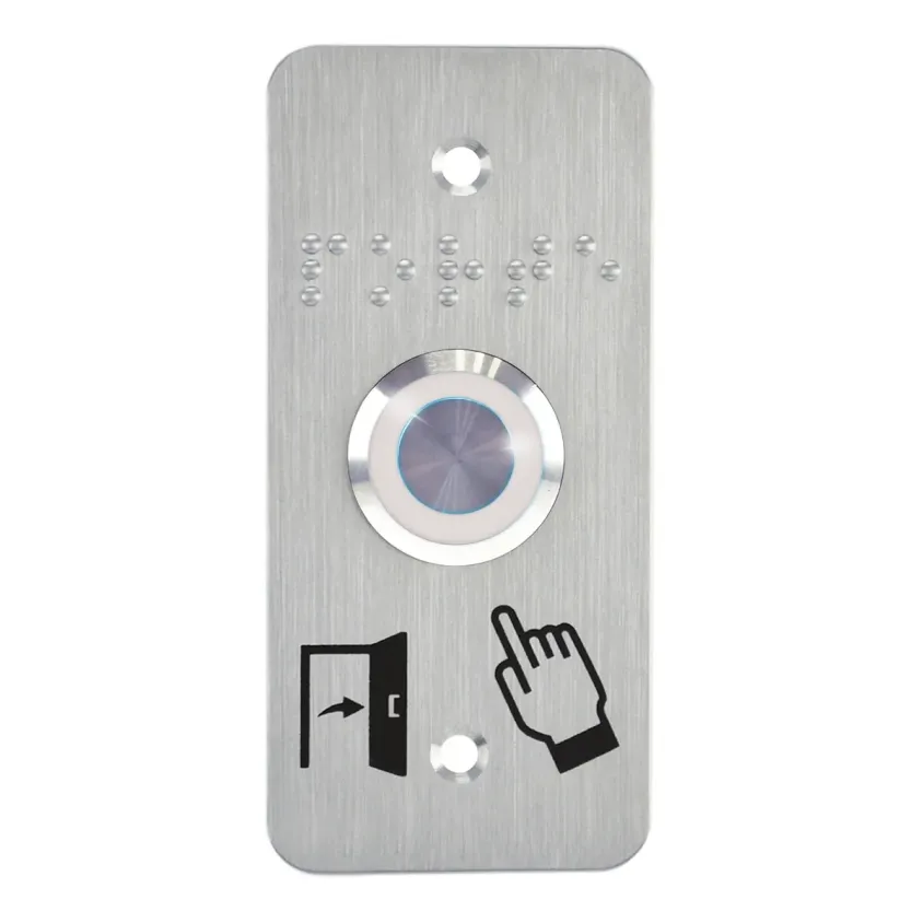 (SS19W12CP101) Bouton poussoir acier inox d=19 mm Halo blanc 12V AC/DC Contact NO+NC (C)+SSP101