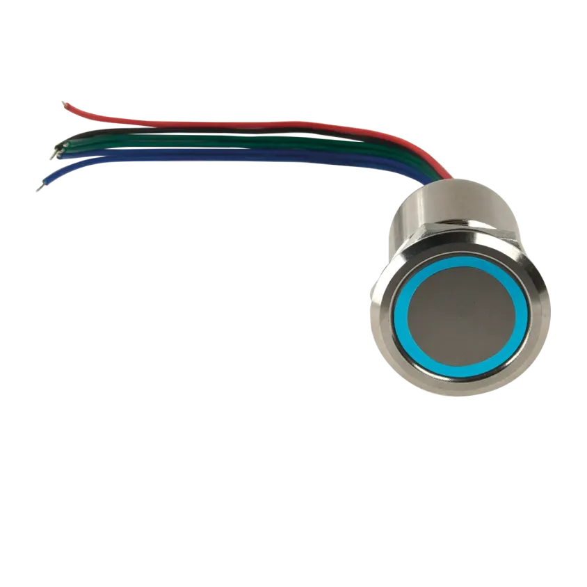 (SS25PMR) Bouton poussoir PMR acier inox d=25 mm Halo B/V et buzzer Relais temporisé